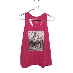 Danskin Women Racer Tank Mind Over Matter L 12 14 Pink Polyester Blend sku13